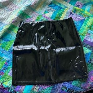 Vinyl / Leather look high waisted mini skirt